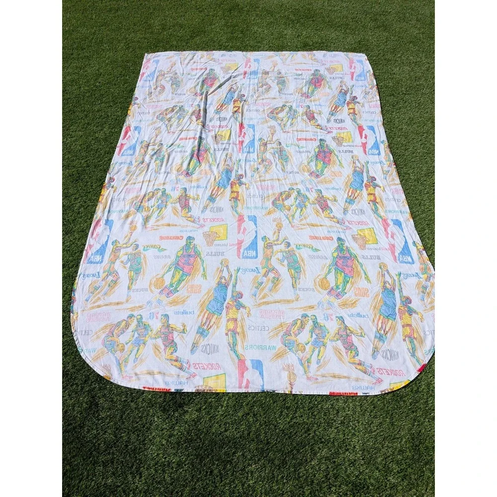 Rare Vintage 1970's NBA‎ Basketball Bedspread Sheet Fabric Approx 70